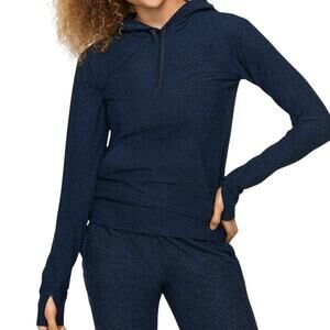 Outdoor Voices Catch Me If You Can Cloudknit Navy Hoodie Women's Size Small EUC